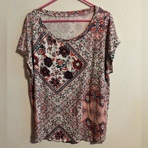 Black and Red 24/7 Floral Shirt Size XXL